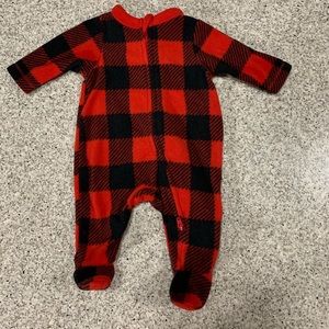 Old Navy plaid fleece onesie
